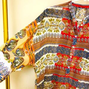 Boho Floral & Paisley Tunic Top